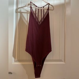 Abercrombie & Fitch Maroon Bodysuit- Women’s Size Small